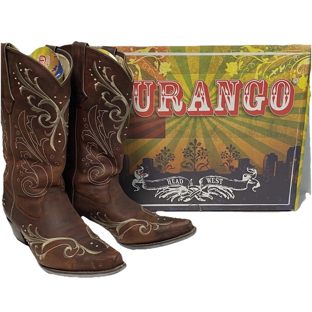 Durango Crush Women's Leather Crossed Guns Embroidered Western Cowboy Boots 9M